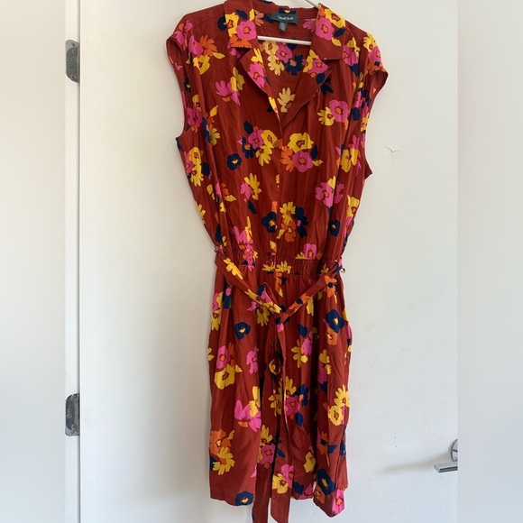 Modcloth Floral Belted Romper Size 3X - Picture 2 of 5